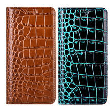 Poco X3 NFC Crocodile Genuine Leather Flip Phone Case For Xiaomi Poco X3 NFC Coque Business Pocophone X3 M2007J20CG Cover Case 2024 - buy cheap