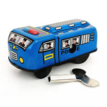 MagiDeal High Quality Vintage Police Blue Car Model Wind-up Clockwork Kids Tin Toy for Adult Children Classic Collectible Gift 2024 - buy cheap