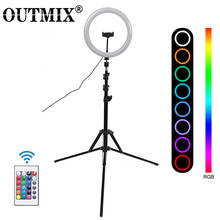 10inch 26cm LED Ring Light Phone Holder Photography Fill Light Tripod Dimmable RGB Selfie LED Ring Light Remote for Photos Video 2024 - buy cheap
