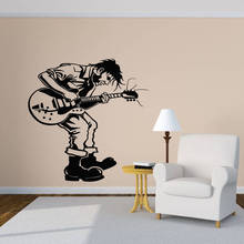 Calcomanía de pared de música para chico, calcomanía de música con melodía de Rock, reproductor de guitarra, pegatina de pared de vinilo, Mural para decoración de la habitación del hogar, diseño X250 2024 - compra barato