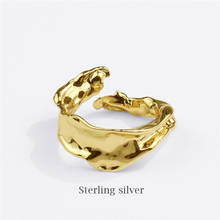 Женские открытые кольца в стиле хип-хоп, асимметричные геометрические кольца из стерлингового серебра 925 пробы с изменяемым размером, SRI800 2024 - купить недорого