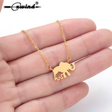 Cxwind Luckly Elephant Pendant Necklaces for Mom Mama Baby Elephant Charm Chain Necklace Collar Fashion New Choker Jewelry 2024 - buy cheap