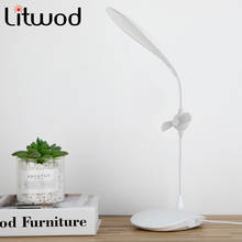 Lámpara de escritorio con ventilador para sala de estar, lámpara de mesa táctil con cuello de cisne, plegable y regulable, protección ocular, luz Led de estudio 2024 - compra barato