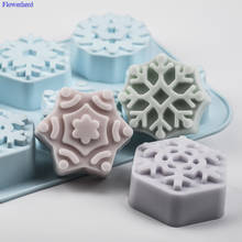 Molde de silicona para Fondant en forma de copos de nieve, molde de silicona para pastel hecho a mano, jabón 3D de 6 cavidades, DIY, molde de galleta de Chocolate, serie navideña, novedad 2024 - compra barato