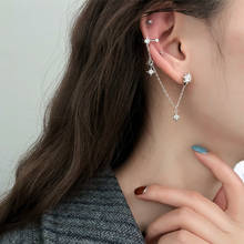 Trendy stud earrings for women silver 925 jewelry stars moon long line tassel ear studs earlobe piercing fine jewelry party gift 2024 - buy cheap