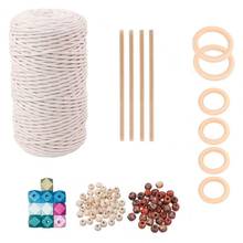 DIY Material Macrame Kit Wooden Ring Bead Cotton Thread Home Plant Hanging Accessories Handmade Toy Set 2024 - buy cheap