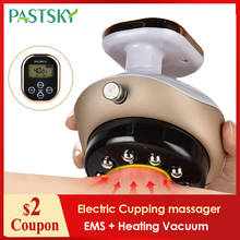 Electric Cupping massage LCD Display Guasha Scraping EMS Body massager Vacuum Cans Suction Cup IR Heating Fat Burner Slimming 2024 - купить недорого
