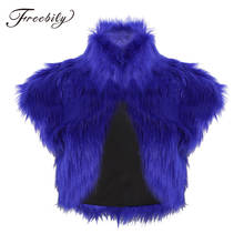 Winter Women Warm Faux Fur Vest Coats Female High Neck Sleeveless Cropped Jacket For Lady 2019 Fashion Fake Fur Outerwear Femme 2024 - buy cheap