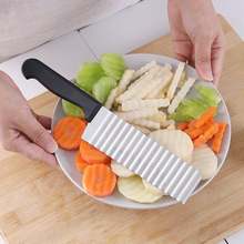 Potato French Fry Cutter Stainless Steel Serrated Blade Slicing Vegetable Fruits Slicer Wave Knife Chopper Kitchen Tools 2024 - buy cheap