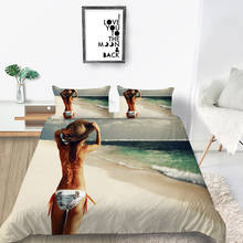 Novos produtos venda quente 3d design bikini sexy senhora impressão conjuntos de cama capa edredão com fronha 2024 - compre barato