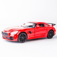 Amg-gt-modelo de coche de aleación de simulación 1:32, fuerza de retorno acústico-óptico, juguete para niños, coche deportivo, modelo de coche rojo 2024 - compra barato