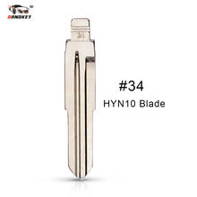 Dandkey 10pcs/lot No.34 Metal Blank Uncut Flip KD Remote Key Blade Type #34 For Kia Rio For Kia Accent Fob Replacement 2024 - compre barato