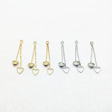 New arrival! 33x6mm 40pcs Plating Real gold Heart/Chain Charm For Earring DIY parts,Jewelry Accessories Findings & Component 2024 - buy cheap