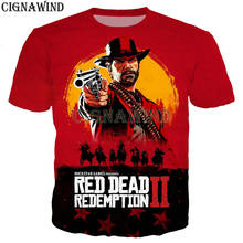 Модная крутая футболка с принтом игры Red Dead выкуп 2 для мужчин и женщин, футболки с 3D принтом, Повседневная футболка в стиле Харадзюку, уличные Топы 2024 - купить недорого