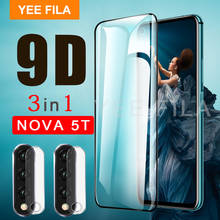 3 in 1 For huawei nova 5t glass Nova5T Glass Tempered Camera Lens Screen Protector For Huawei Nova 5T Full Cover Safety Glass 9D 2024 - buy cheap