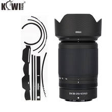 Kit de película protetora da pele da etiqueta da capa da lente e da lente de kiwi para nikon nikkor z dx 50-250mm f/4.5-6.3 vr lente matriz preto 2024 - compre barato