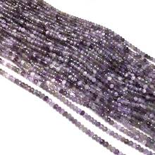 Natural Stone Faceted isolation bead Amethyst Round shape string Beads for Making Jewelry DIY elegant necklace accessories 2024 - buy cheap