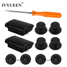 IVYUEEN de 2 negro Paquete de batería cubierta + 4 pulgar Stick + 4 agarre de joystick de la PAC para Xbox 360 controlador inalámbrico 2024 - compra barato