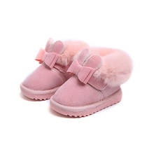 Winter Children's Snow Boots Shoes Baby Girls Plush Velvet Princess Boots Kids Baby Warm Cotton Boots Shoes Fashion Ankle Shoes 2024 - buy cheap