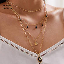 Tocona-collar colgante con diamantes de imitación en forma de gota de agua para mujer, Gargantilla con cadena de estrella de mar, accesorios de joyería, 10165 2024 - compra barato