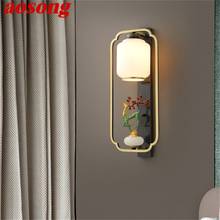 AOSONG-Lámparas de cobre para pared del hogar, candelabro de diseño de lujo contemporáneo para interiores, sala de estar y pasillo 2024 - compra barato