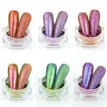 1 caja de lentejuelas de camaleón para uñas, polvo holográfico brillante, transparente, para manicura, decoración de láminas de purpurina 2024 - compra barato