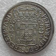 1695 Brazil 640 Reis-Pedro II Silver Plated Copy Coin Size 37mm 2024 - buy cheap