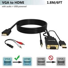 FOINNEX 6FT VGA to HDMI Adapter/Converter Cable with Audio,1080P,Convert VGA Source (PC) in HDMI Connector of Monitor,TV. 2024 - buy cheap