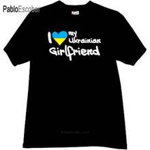 cotton t-shirt men's brand tees I love my Ukrainian Girlfriend Cool Ukrainian T-shirt in black male fashion tshirt 4XL 5XL 2024 - buy cheap