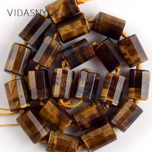 Facetada Natural Yellow Tiger Eye Beads 11x15mm 21pcs Cylinde Forma Spacer Soltos Stone Beads Para Jóias fazer DIY Pulseiras de 15" 2024 - compre barato