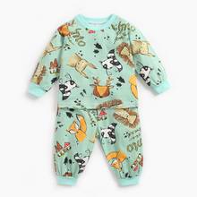 Baby pajamas set autumn and winter new 100% cotton baby clothes boys and girls cartoon pajamas children long-sleeved pajamas set 2024 - buy cheap