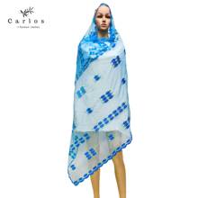 African Fashion Muslim Turban Women Big Size Net Scarf Islamic Hijab Pashmina Embroider Ramadan Dubai Headband for Lady 2024 - buy cheap