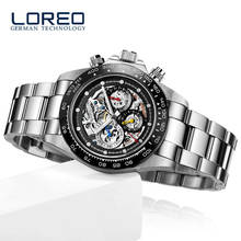 LOREO Luxury Brand Automatic Mechanical Male Military Waterproof Sport Men Watch Sapphire Mens Watches 316 Stainless Steel Strap 2024 - buy cheap