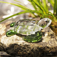 H & D Feng Shui-estatuilla de tortuga de cristal, estatua de cristal coleccionable, adorno, regalo de la suerte, buena salud, paz y prosperidad 2024 - compra barato