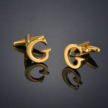 Fashion 26 letter gold G Cufflinks French long sleeve shirt sleeve nail shirt accessories Cufflinks 2024 - buy cheap