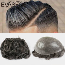 EVASFOS Men's Wig 0.12-0.14mm Thin PU Men Toupee Human Hair Pieces V Loop Unit Hair Replacement System Hair Prosthesis Male Wig 2024 - buy cheap