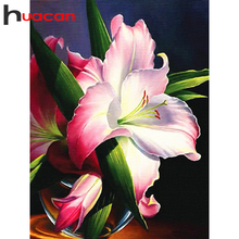 Huacan  алмазная вышивка полная выкладка распродажа лилия алмазная мазайка 5д цветы картина стразами декор для дома 2024 - купить недорого