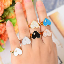 Godki jimbora-anel delicado feminino, joia com ajuste de coração, brilhante, uso diário, para casamento 2024 - compre barato