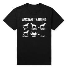 AmStaff Training Terrier Dog American Staffordshire Funny Fashion New Cotton Short Sleeve T Shirts O-Neck Harajuku T-shirt 2024 - buy cheap