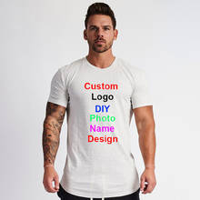 Camiseta con estampado personalizado para hombre, Camiseta deportiva de manga corta con logotipo de foto DIY, ropa para gimnasio, culturismo y Fitness 2024 - compra barato