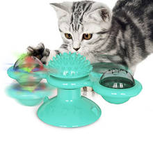 Moinho de vento gatos brinquedos quebra-cabeça girando plataforma giratória com escova catnip gato jogar jogo brinquedos moinho de vento gatinho interativo coçar brinquedos 2024 - compre barato