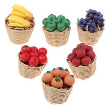 1 Set 1:12 Dollhouse Miniature Food Toy Dinning Fruit Bamboo Basket  Bannana 1/12 Scale Food Dolls House Miniature Accessories 2024 - buy cheap