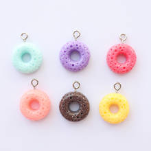 5pcs/lot Flat back resin Chocolate Sweet Donut design Jewelry necklace earring pendant keychain charms for DIY decoration gift 2024 - buy cheap