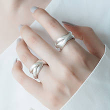 Anéis de prata esterlina para mulheres 925, 3 argolas, opaco, anel de dedo, pulseira de casamento, qualidade superior, estilo coreano, joias, acessórios 2024 - compre barato