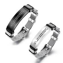 FOREVER I LOVE YOU Morse Code Bracelet For Woman Men Mesh Stainless Steel Couple Wristband Promise Unisex Jewelry 2024 - buy cheap