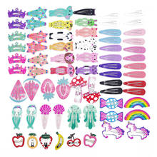 30-68Pcs/Set New Cute Children Hairpins Headwear Set Print Painting Girls Metal Princess Hair Clips Kids Animal Hair Accessories 2024 - buy cheap