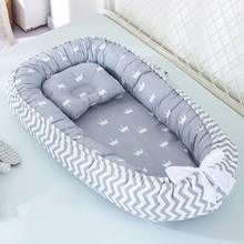 Portátil 85*50cm cama de ninho do bebê com travesseiro berço cama de viagem infantil da criança berço de algodão para o bebê recém-nascido berço 2024 - compre barato