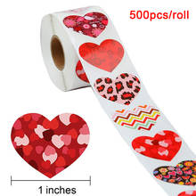 500 unids/lote de sellos de diseño de corazón hechos a mano, pegatinas de sello multifunción, etiqueta de embalaje de regalo, pegatina para el Día de San Valentín 2024 - compra barato