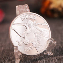 Twelve constellations Taurus Commemorative Silver Coins  Elizabeth II Zodiac animal Coins Western Astrology Souvenir Gifts 2024 - buy cheap