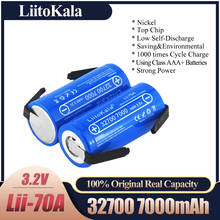 Nova liitokala-bateria de descarga contínua de alta potência, 55a, 35a, lifepo4, 3.2 v, 32700, 7000 mah + folhas de níquel 2024 - compre barato